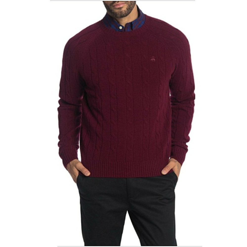 NWOT Brooks Brothers Lambswool Cable Knit Sweater
